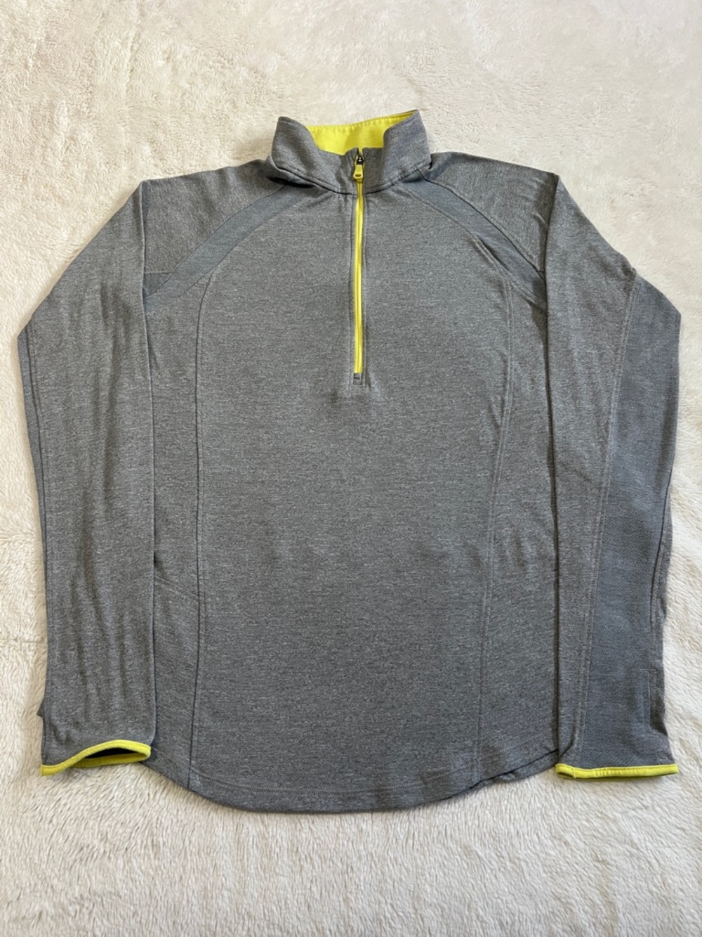 Women's Under Armour Qualifier Run 2.0 Half Zip Jacket Gray and Yellot Trim